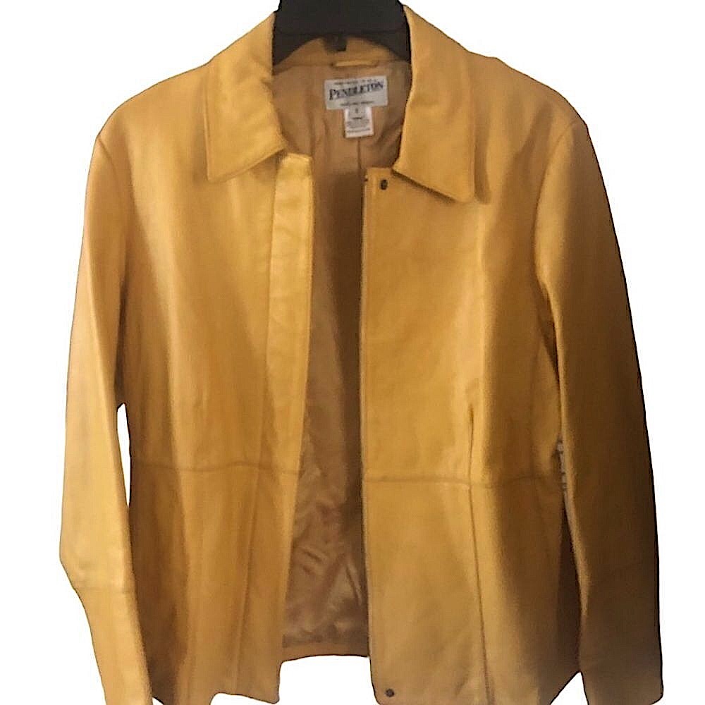Pendleton vintage mustard colored leather jacket Sz small